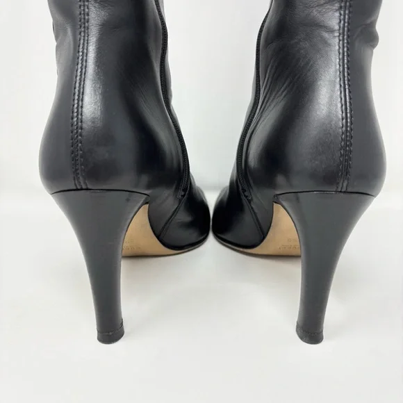 Gucci by Tom Ford GG Logo Black Leather Knee High Boots Size 8.5 Vintage - Picture 5 of 16